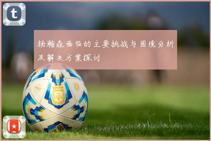 杨瀚森面临的主要挑战与困境分析及解决方案探讨